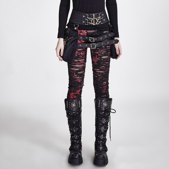 Punk Rave Pants - Punk Rave Red Insurrection Leggings